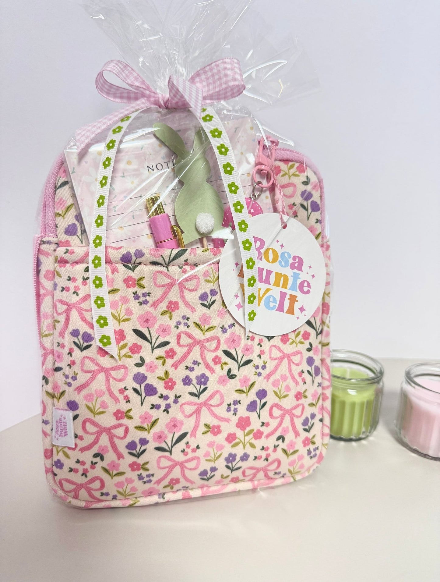 Coffret cadeau n° 1 – Trousse de rangement, bloc-notes et stylo à bille